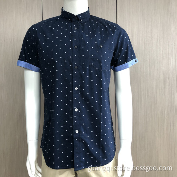 Male print 100% cotton short sleeve shirt